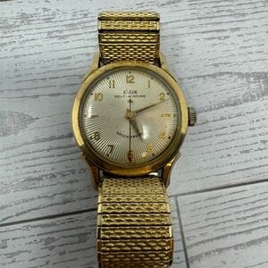 Vintage Elgin Self Winding Shockmaster Gold Filled VTG Men's Watch